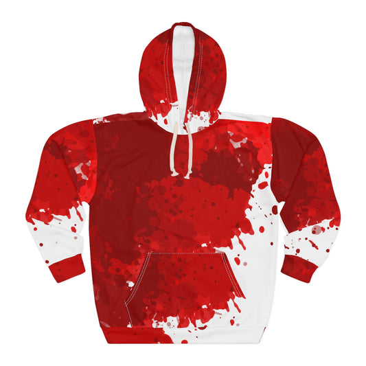 Bold Splatter Design Unisex Pullover Hoodie, Casual Streetwear, Unique Gift, Festival Fashion, Cozy Layering