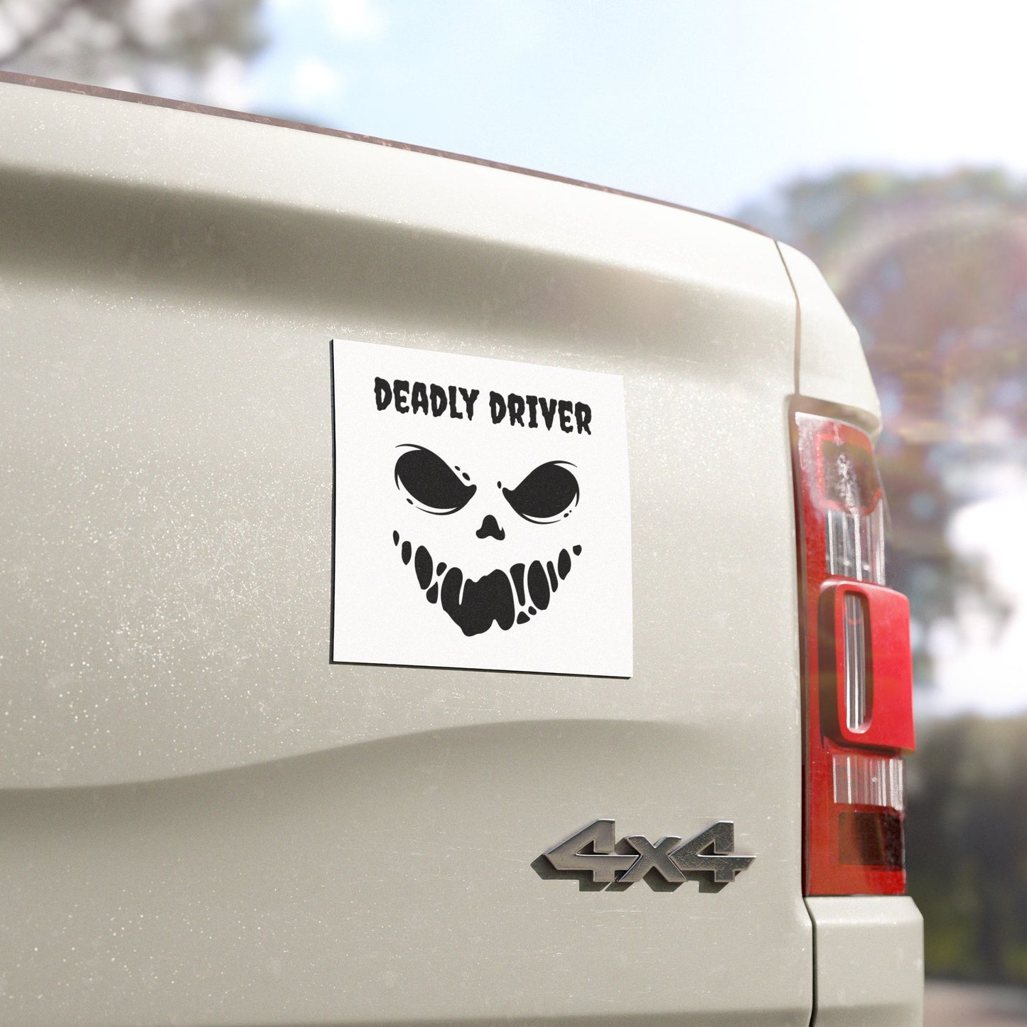 Deadly Driver Car Magnet - Funny Auto Decor, Road Trip Gift, Car Accessory, Halloween Decoration, Driver Humor