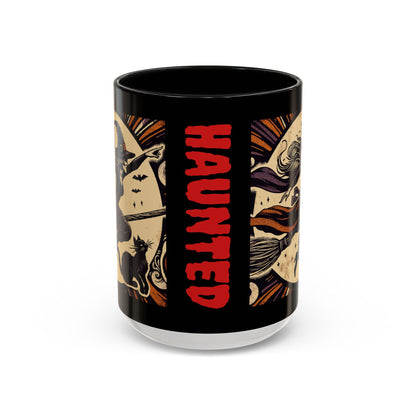 Halloween-Themed Accent Coffee Mug, Coffee Cup for Witch Lovers, Haunted Mug for Spooky Season, Unique Gift for Halloween, Witch Decor