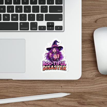 Boo-tiful Disaster Die-Cut Stickers, Halloween Decor, Witch Stickers, Spooky Gift, Laptop, Water Bottle, Home Decor