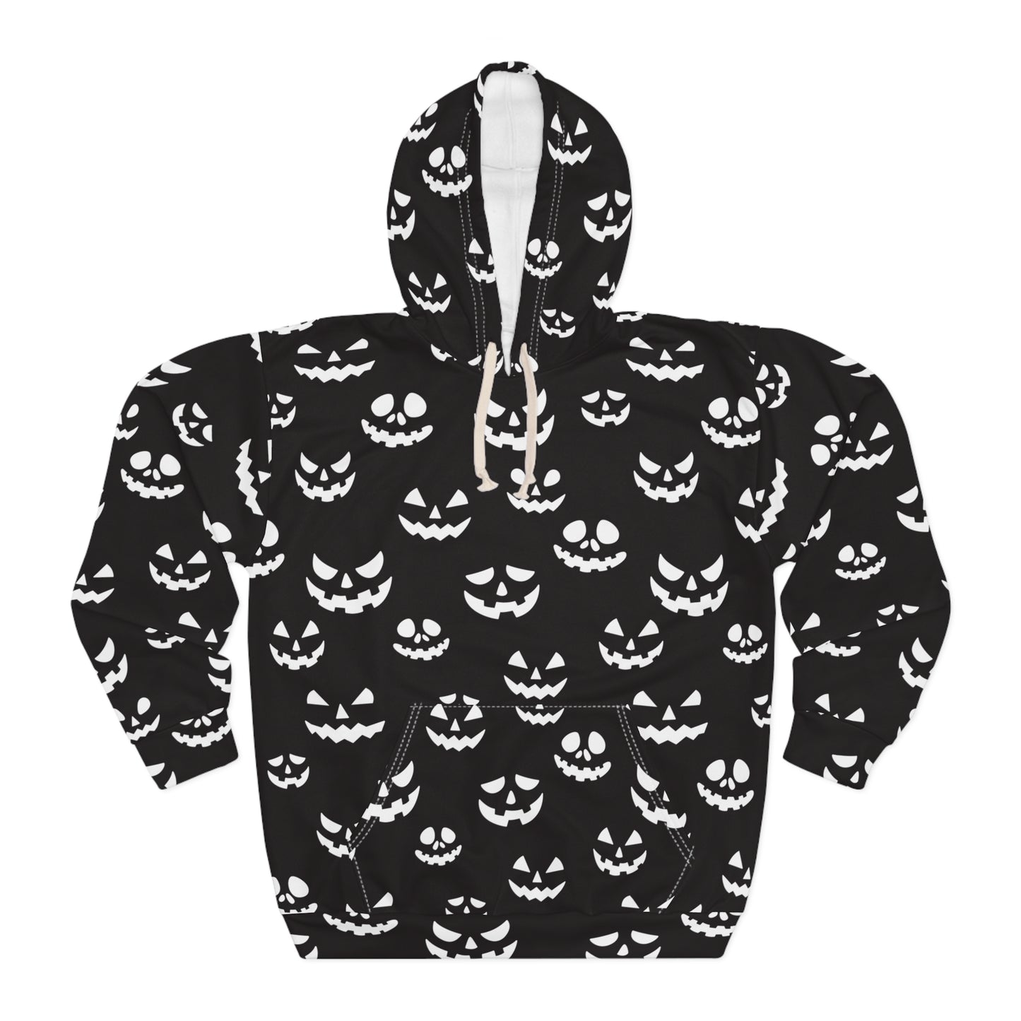 Spooky Halloween Hoodie, Unisex Pullover with Ghostly Pumpkin Print, Perfect for Fall Festivities, Cozy Halloween Apparel