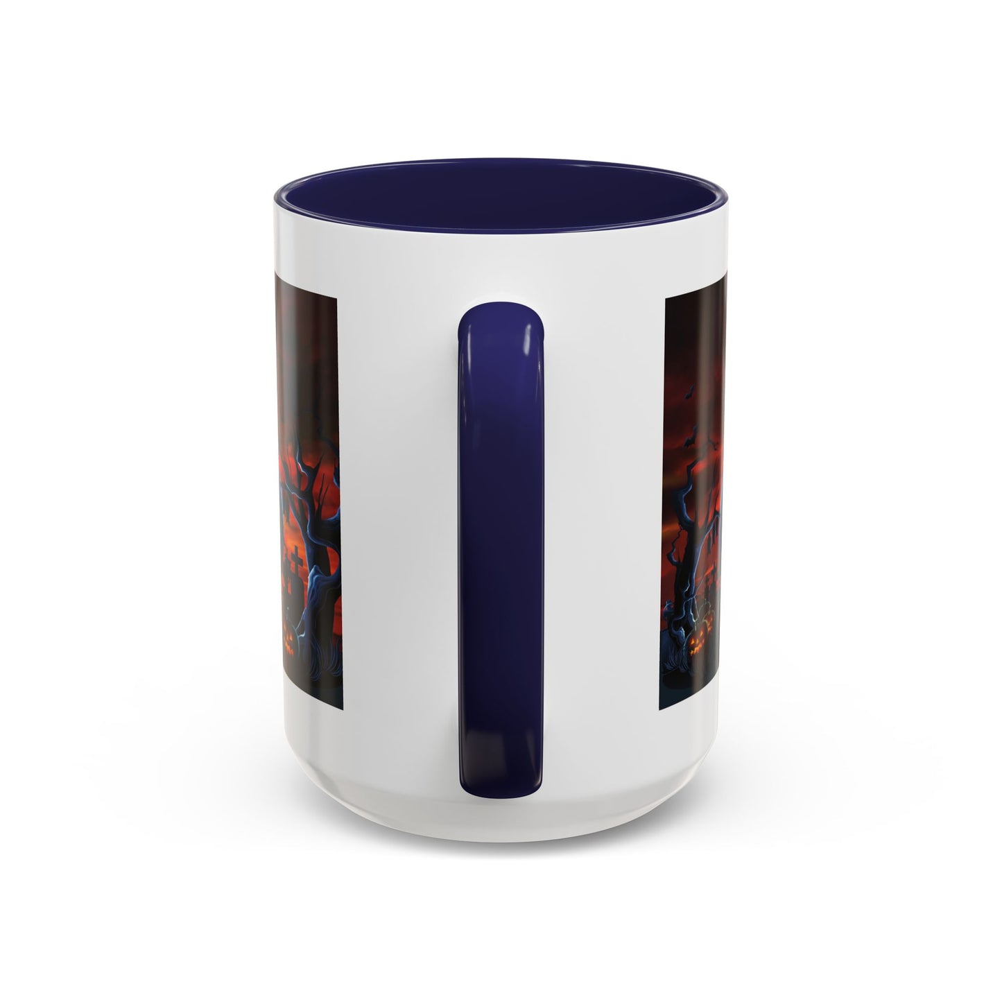 Halloween Pumpkin Accent Mug, Spooky Coffee Cup, Fall Decor, Trick or Treat Gift, Dark Themed Drinkware, Halloween 2023,