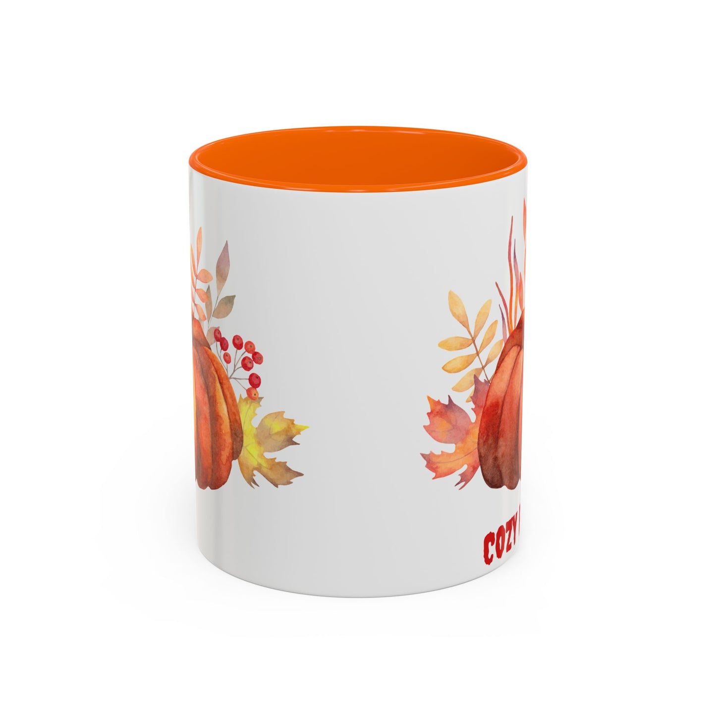 Cozy Pumpkin Accent Coffee Mug | Fall Decor, Gift for Autumn Lovers, Thanksgiving Mug, Pumpkin Spice Latte Cup, Holiday Drinkware