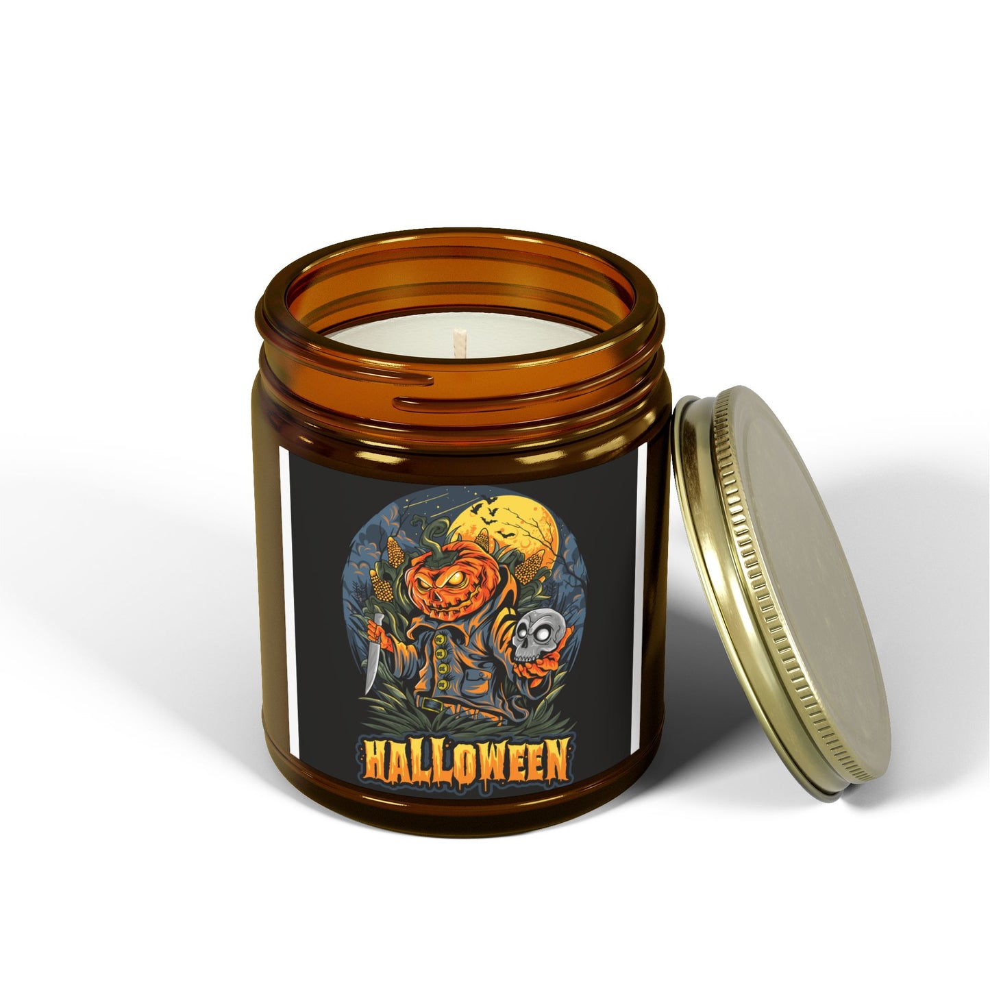 Halloween Scented Candles - Coconut Apricot Wax, Fall Decor, Spooky Room Fragrance, October Gifts, Home Ambiance
