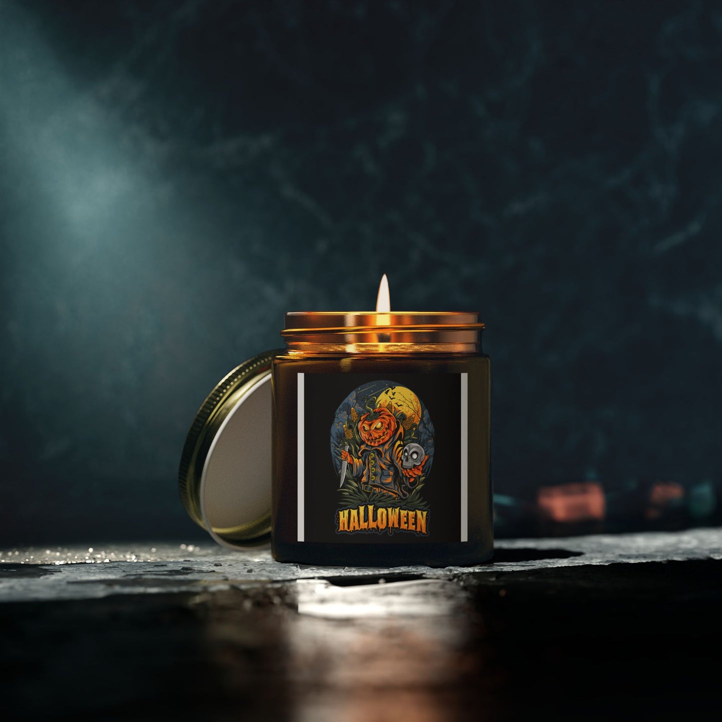 Halloween Scented Candles - Coconut Apricot Wax, Fall Decor, Spooky Room Fragrance, October Gifts, Home Ambiance