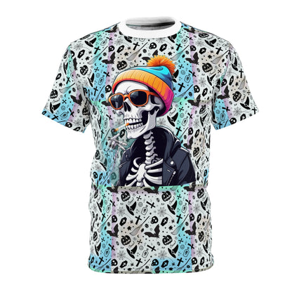 Stylish Skeleton Graphic Tee, Cool Unisex T-Shirt for Concerts, Halloween, Casual Wear, Gift for Teens, Streetwear Fashion