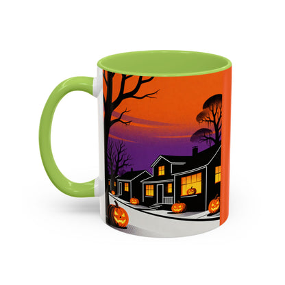 Halloween-Themed Accent Coffee Mug, Spooky Autumn Decor, Pumpkin Coffee Cup, Fall Gift, October Celebration
