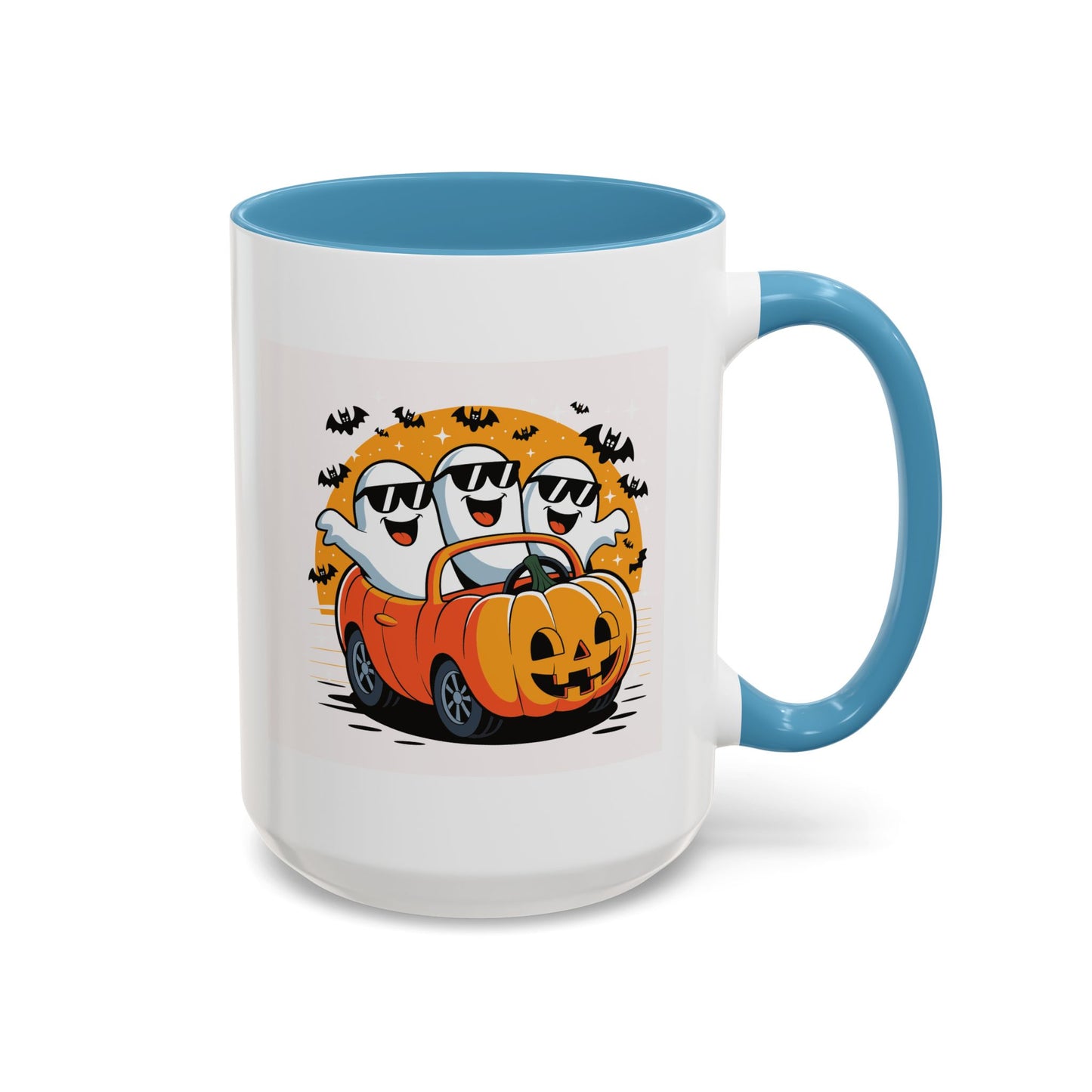 Halloween Ghost Car Coffee Mug, Spooky Mug for Fall, Pumpkin Spice Coffee Cup, Halloween Theme Drinkware, Funny Ghost Mug