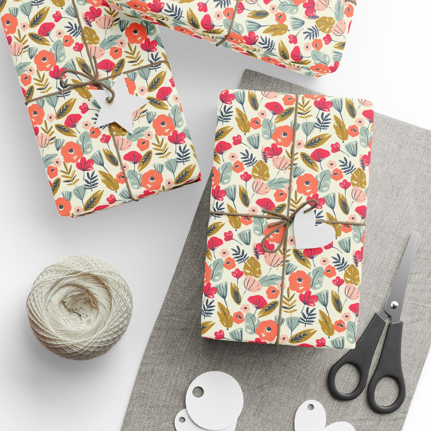Floral Wrapping Paper for All Occasions, Gift Wrap Roll, Birthday, Holiday, Eco-Friendly, Festive Gift Packaging, Artisan Design