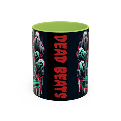 Gothic Coffee Mug, Spooky Mug, Halloween Gift, Ghost-Themed Drinkware, DJ Skull Mug, Music Lover’s Mug