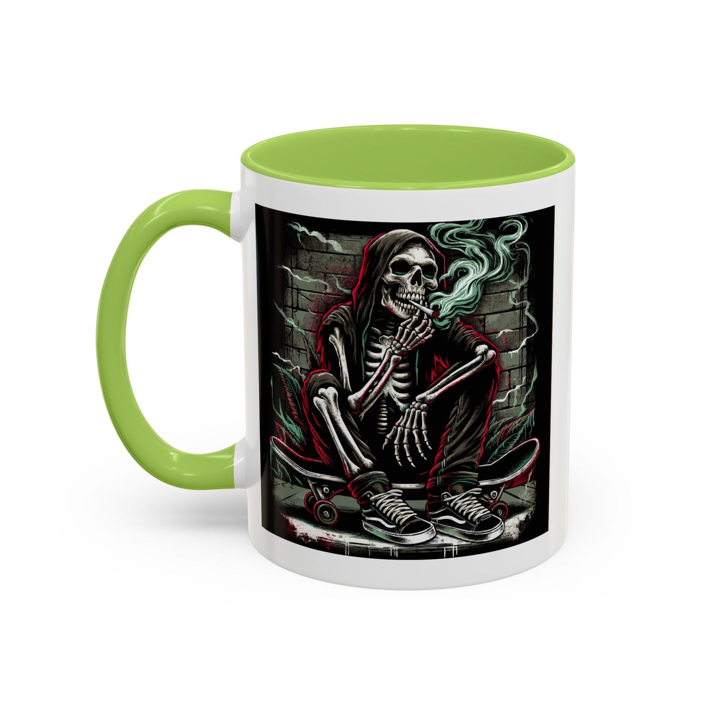 Gothic Skeleton Coffee Mug - Perfect for Halloween Decor, Gift for Skaters, Unique Drinkware, Spooky Vibe, 11 & 15oz Options