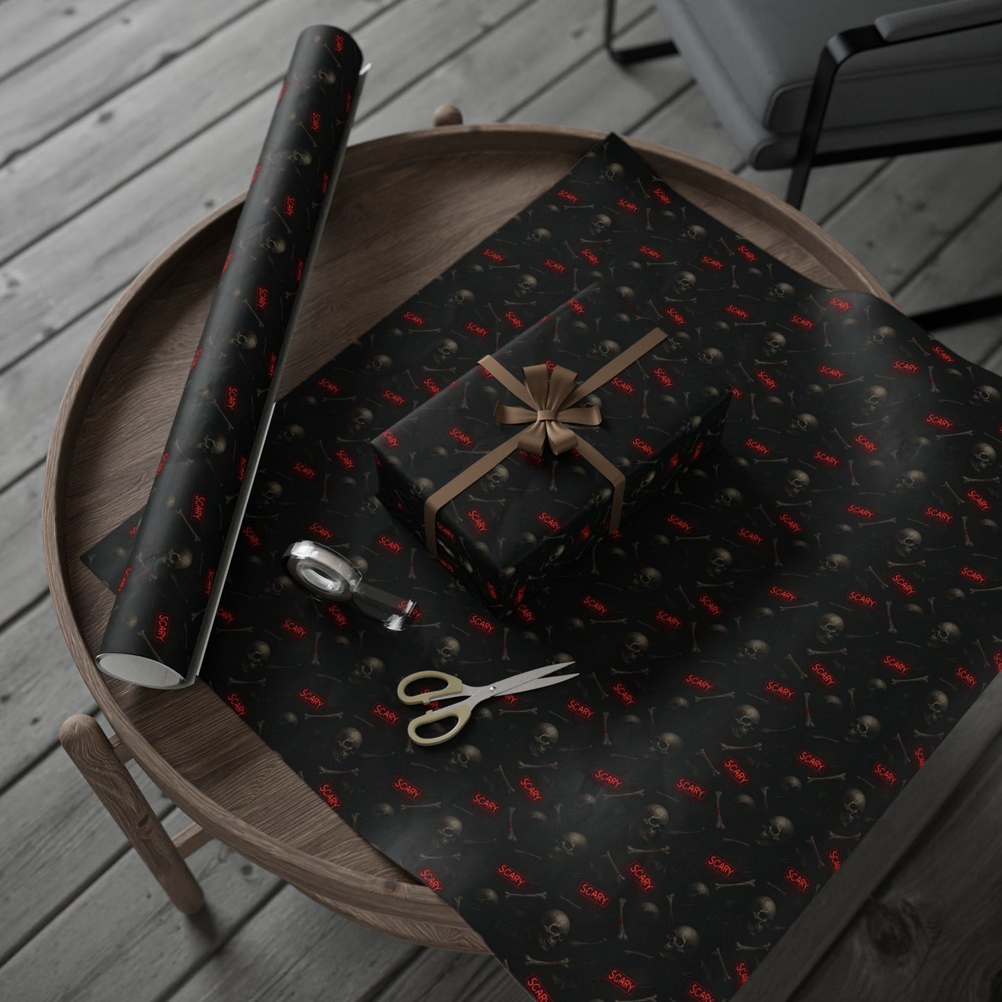 Spooky Halloween Wrapping Paper, Unique Gift Wrap for Halloween, Scary Black and Red Paper, Fun Decorative Wrap, Halloween Party Supplies
