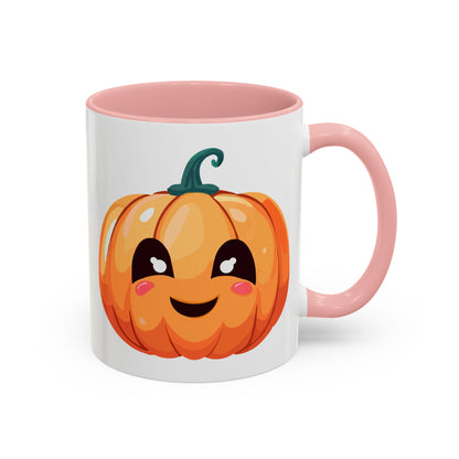 Cute Pumpkin Accent Coffee Mug for Fall, Halloween Decor, Gift for Coffee Lovers, Autumn Kitchenware, Seasonal Drinkware