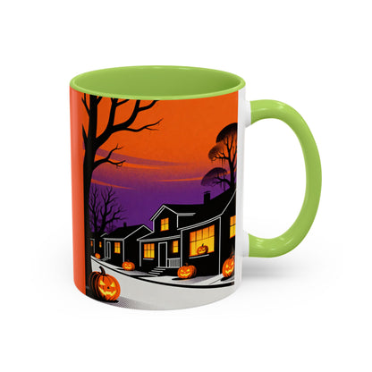 Halloween-Themed Accent Coffee Mug, Spooky Autumn Decor, Pumpkin Coffee Cup, Fall Gift, October Celebration