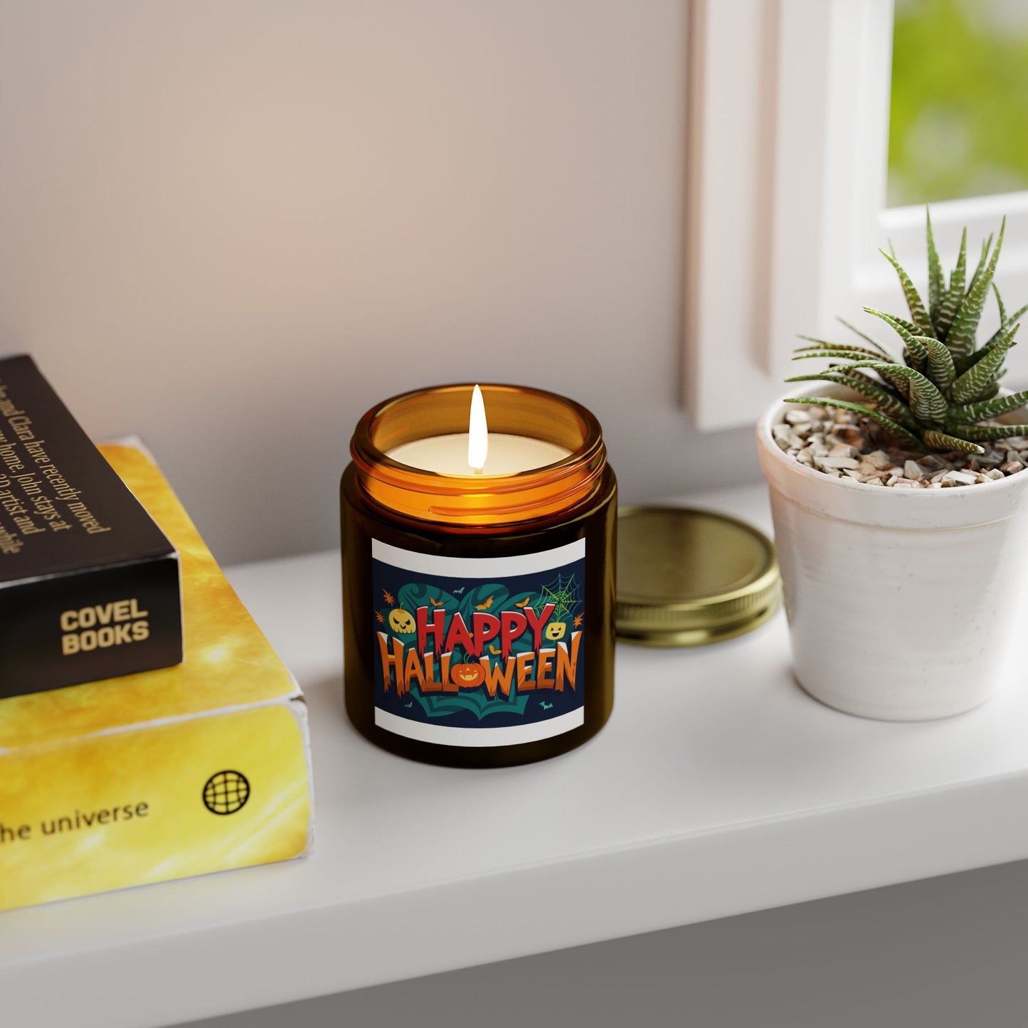 Halloween Themed Scented Candles - Coconut Apricot Wax (4oz, 9oz) | Festive Fall Decor, Trick or Treat Gift, Cozy Autumn Vibes, [...]