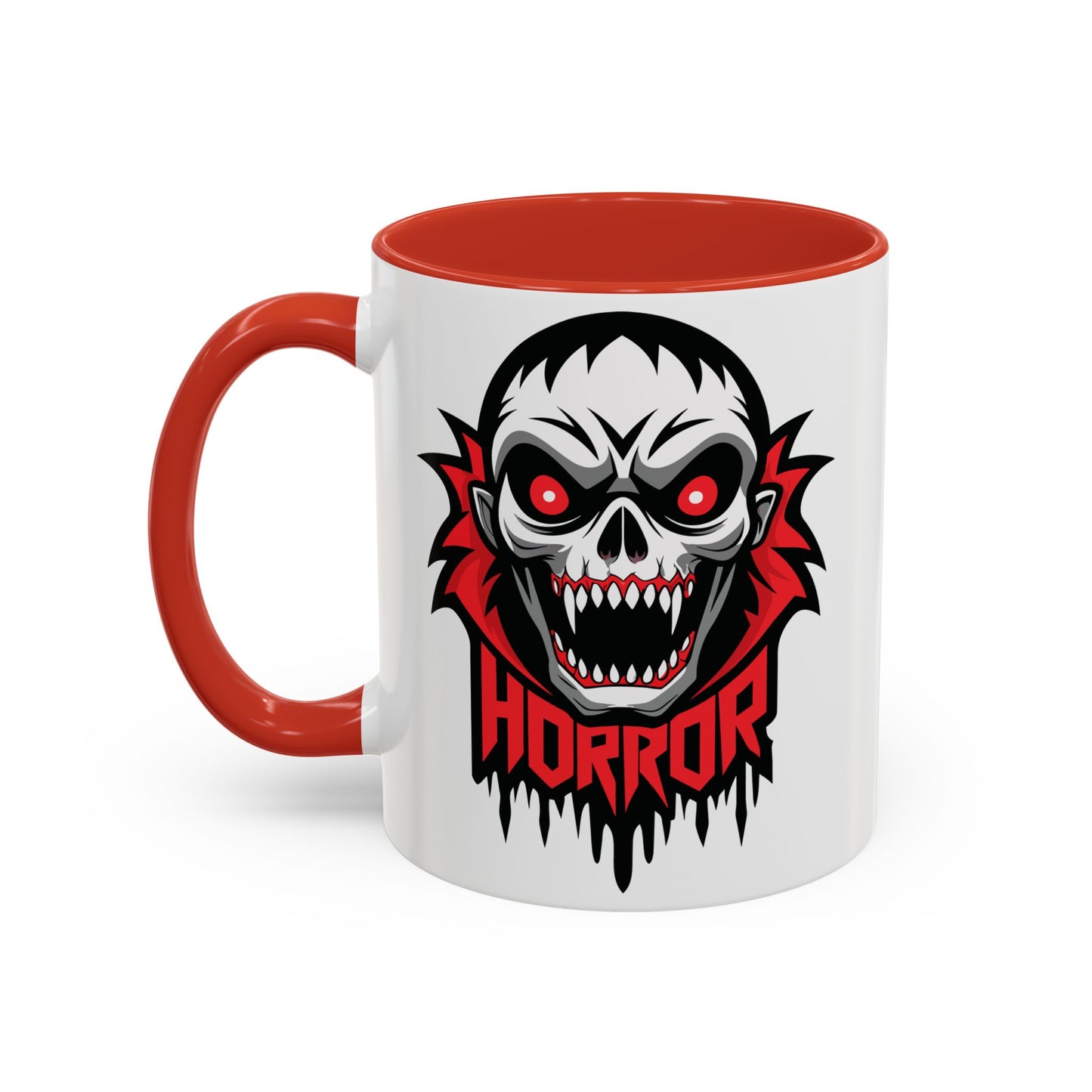 Horror-Themed Coffee Mug, Unique Gift for Halloween Lovers, Scary Decor, Black Accented Mug, Gothic Drinkware, Spooky Kitchenware