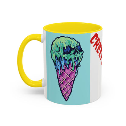 Creepy Ice Cream Mug - Perfect for Halloween, Unique Gift for Coffee Lovers, Spooky Decor, Creepscream Design, Fun Kitchenware