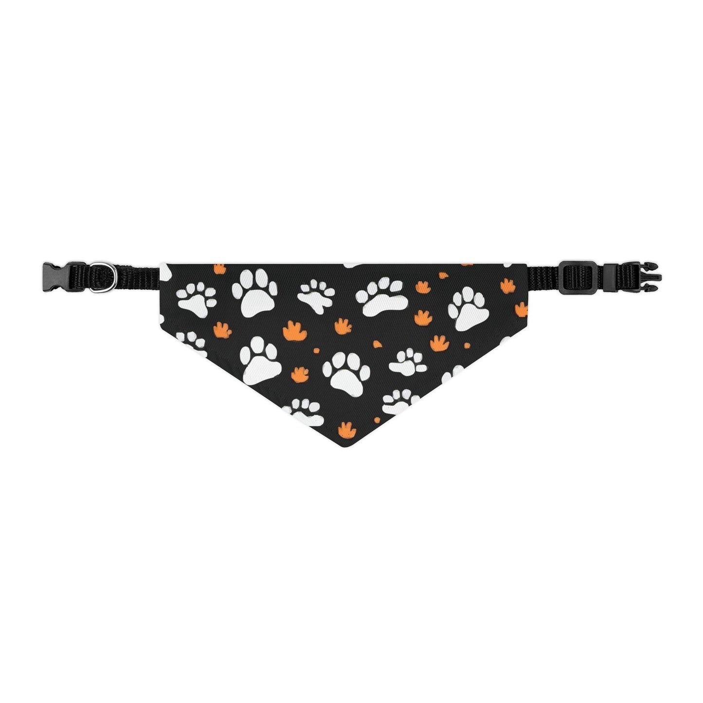 Paw Print Pet Bandana Collar | Cute Dog Accessory for Walks, Parties, Holidays, Pet Lovers Gift, Customizable Pet Apparel