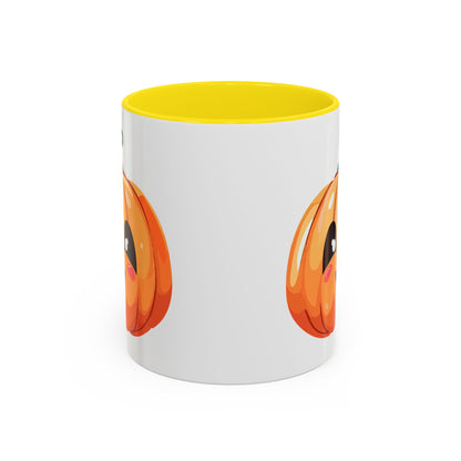 Cute Pumpkin Accent Coffee Mug for Fall, Halloween Decor, Gift for Coffee Lovers, Autumn Kitchenware, Seasonal Drinkware
