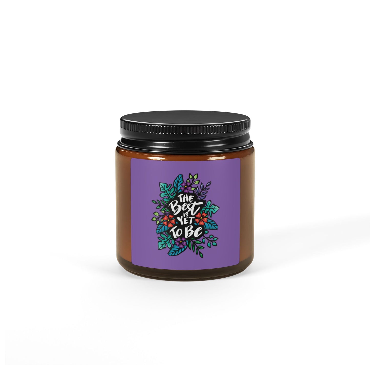 Scented Soy Candle with Floral Design