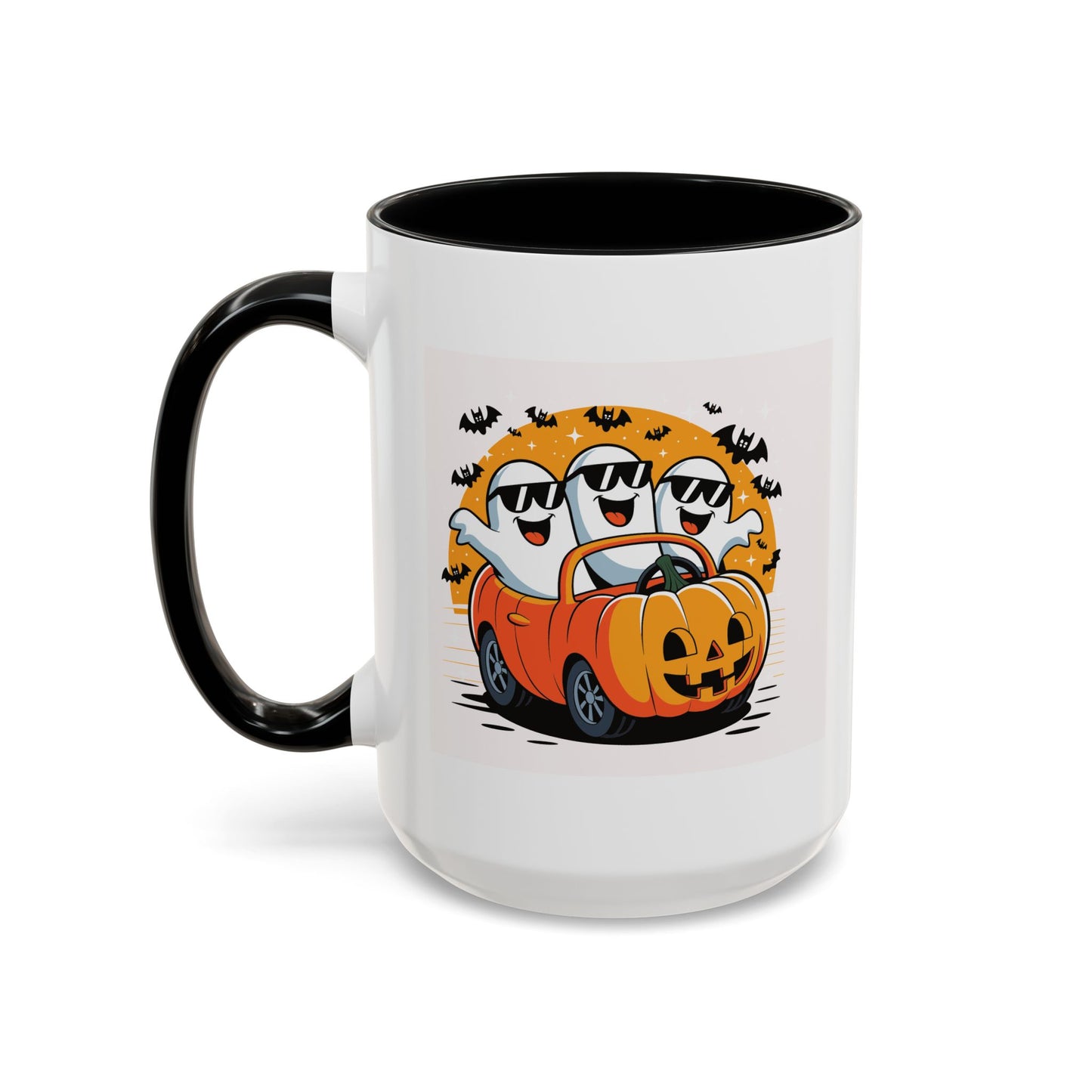 Halloween Ghost Car Coffee Mug, Spooky Mug for Fall, Pumpkin Spice Coffee Cup, Halloween Theme Drinkware, Funny Ghost Mug