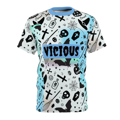 Gothic Graphic Tee, Unisex AOP Shirt for Festivals, Casual Wear, Halloween Party, Unique Gift Idea, Trendy Streetwear