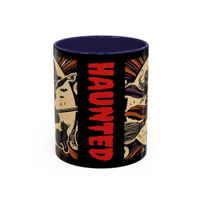 Halloween-Themed Accent Coffee Mug, Coffee Cup for Witch Lovers, Haunted Mug for Spooky Season, Unique Gift for Halloween, Witch Decor