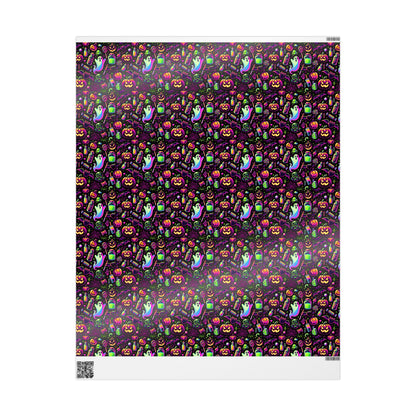 Vibrant Halloween Wrapping Paper, Colorful Gift Wrap for Birthdays, Parties, and Holidays, Unique Patterns and Designs