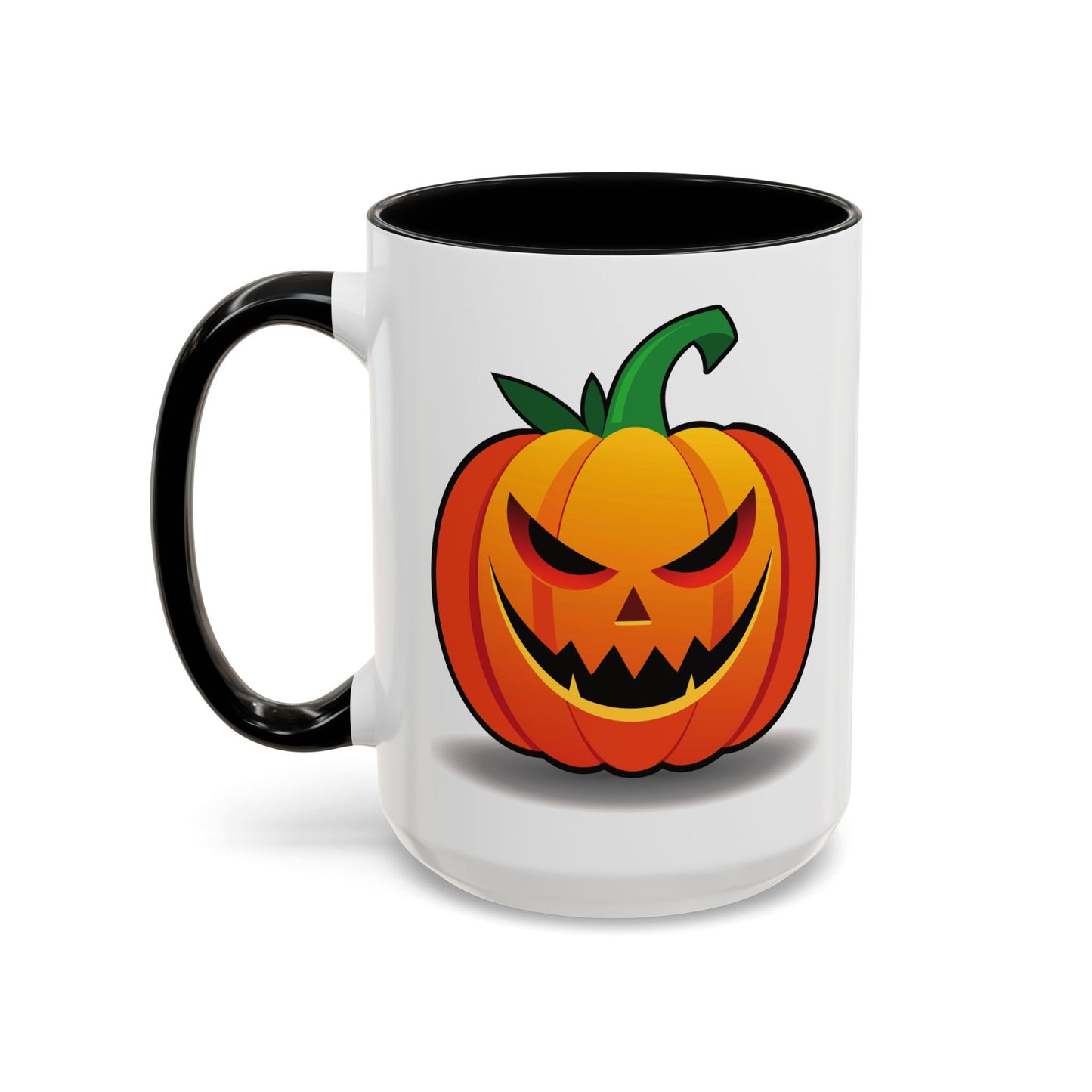 Halloween Pumpkin Accent Mug | Spooky Coffee Cup | Fall Decor | Pumpkin Art | Gift for Halloween Lovers, 11oz, 15oz