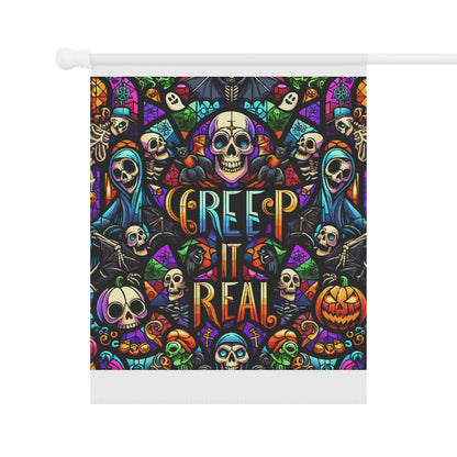 Spooky Garden Flag, Halloween Decor, Creepy Outdoor Banner, Skull Banner, Autumn Decorations, Yard Flag for Halloween