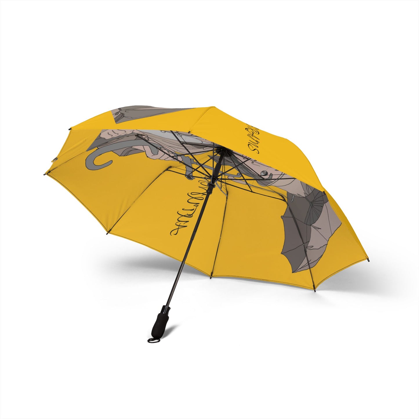 Chic Illustration Umbrella, Cute Rain Gear, Travel Essentials, Gift for Her, Artistic Accessories, Summer and Fall Fashion
