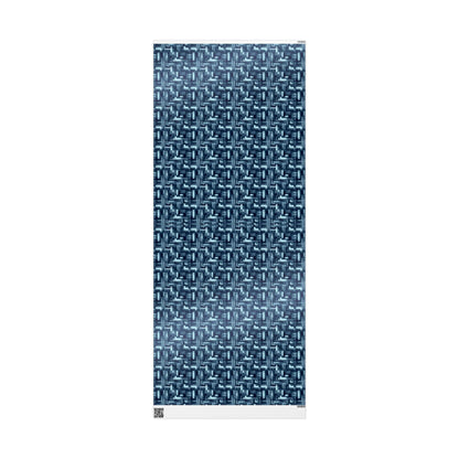 Modern Geometric Wrapping Paper Roll, Blue Abstract Gift Wrap, Stylish Packaging for All Occasions, Birthday, Holiday, Wedding, Celebration