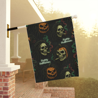 Halloween Garden Banner, Spooky Yard Decoration, Pumpkin & Skull Decor, Outdoor Halloween Decor, Fall Home Accents