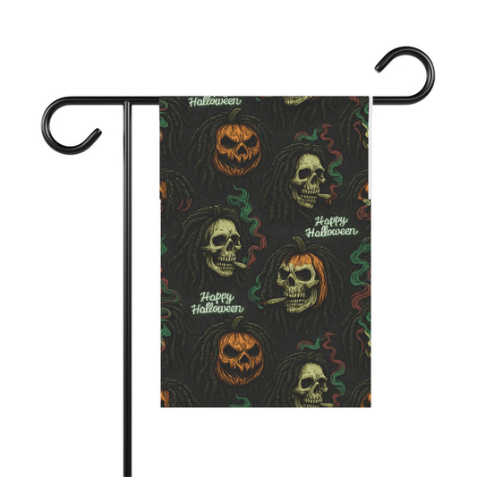 Halloween Garden Banner, Spooky Yard Decoration, Pumpkin & Skull Decor, Outdoor Halloween Decor, Fall Home Accents