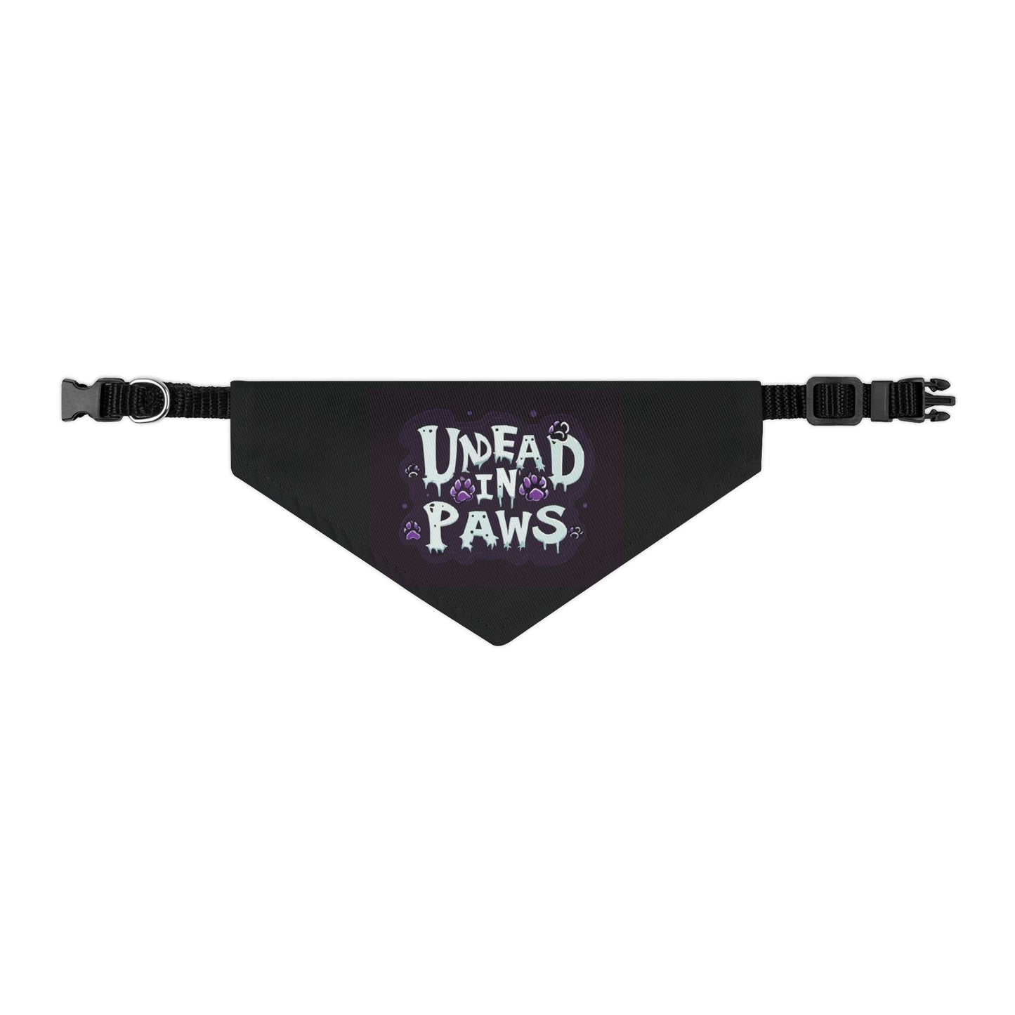 Undead in Paws Pet Bandana, Spooky Dog Accessory, Halloween Pet Costume, Adjustable Dog Collar Scarf, Fun Pet Fashion