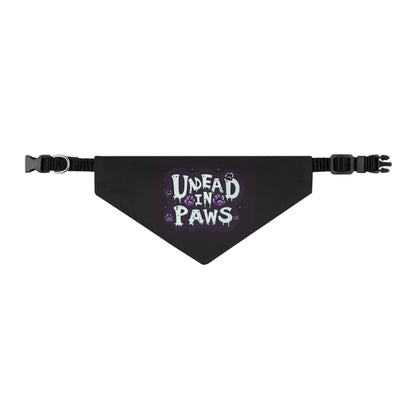 Undead in Paws Pet Bandana, Spooky Dog Accessory, Halloween Pet Costume, Adjustable Dog Collar Scarf, Fun Pet Fashion
