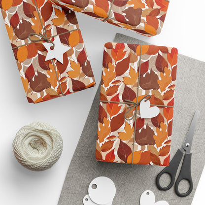 Autumn Leaf Wrapping Paper, Fall Gift Wrap, Eco-Friendly Gift Wrap, Thanksgiving Decor, Seasonal Paper