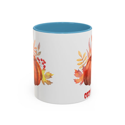 Cozy Pumpkin Accent Coffee Mug | Fall Decor, Gift for Autumn Lovers, Thanksgiving Mug, Pumpkin Spice Latte Cup, Holiday Drinkware