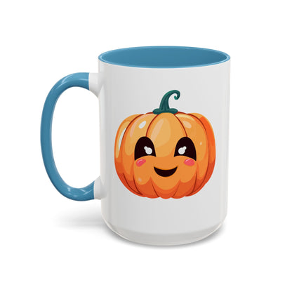 Cute Pumpkin Accent Coffee Mug for Fall, Halloween Decor, Gift for Coffee Lovers, Autumn Kitchenware, Seasonal Drinkware