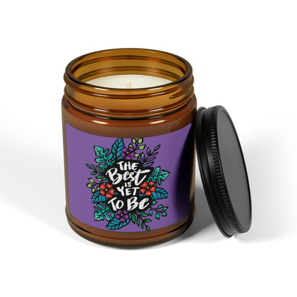 Scented Soy Candle with Floral Design