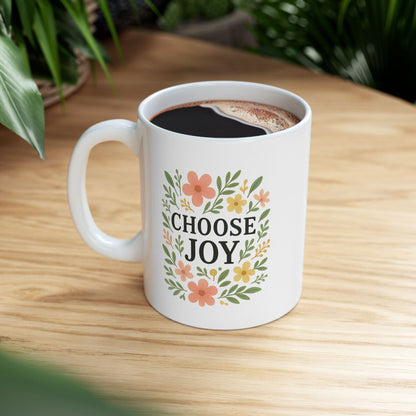 Choose Joy Floral Ceramic Mug