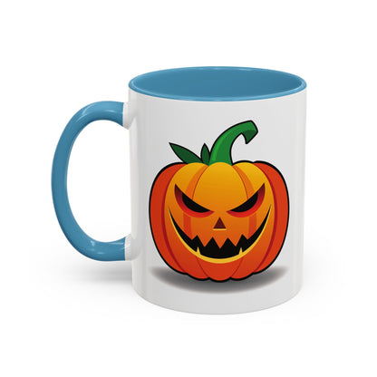 Halloween Pumpkin Accent Mug | Spooky Coffee Cup | Fall Decor | Pumpkin Art | Gift for Halloween Lovers, 11oz, 15oz