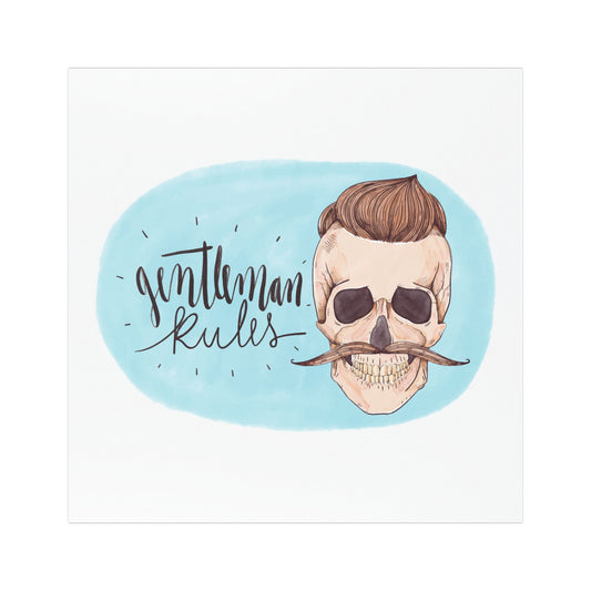 Gentleman Rules Car Magnet, Vintage Skull Car Decor, Funny Car Accessories, Cool Gift for Him, Man Cave Essentials