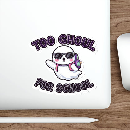 Ghostly School Die-Cut Stickers - Whimsical Decor, Laptop Stickers, Halloween Fun, Cute Back to School Accessories, Spooky Gifts