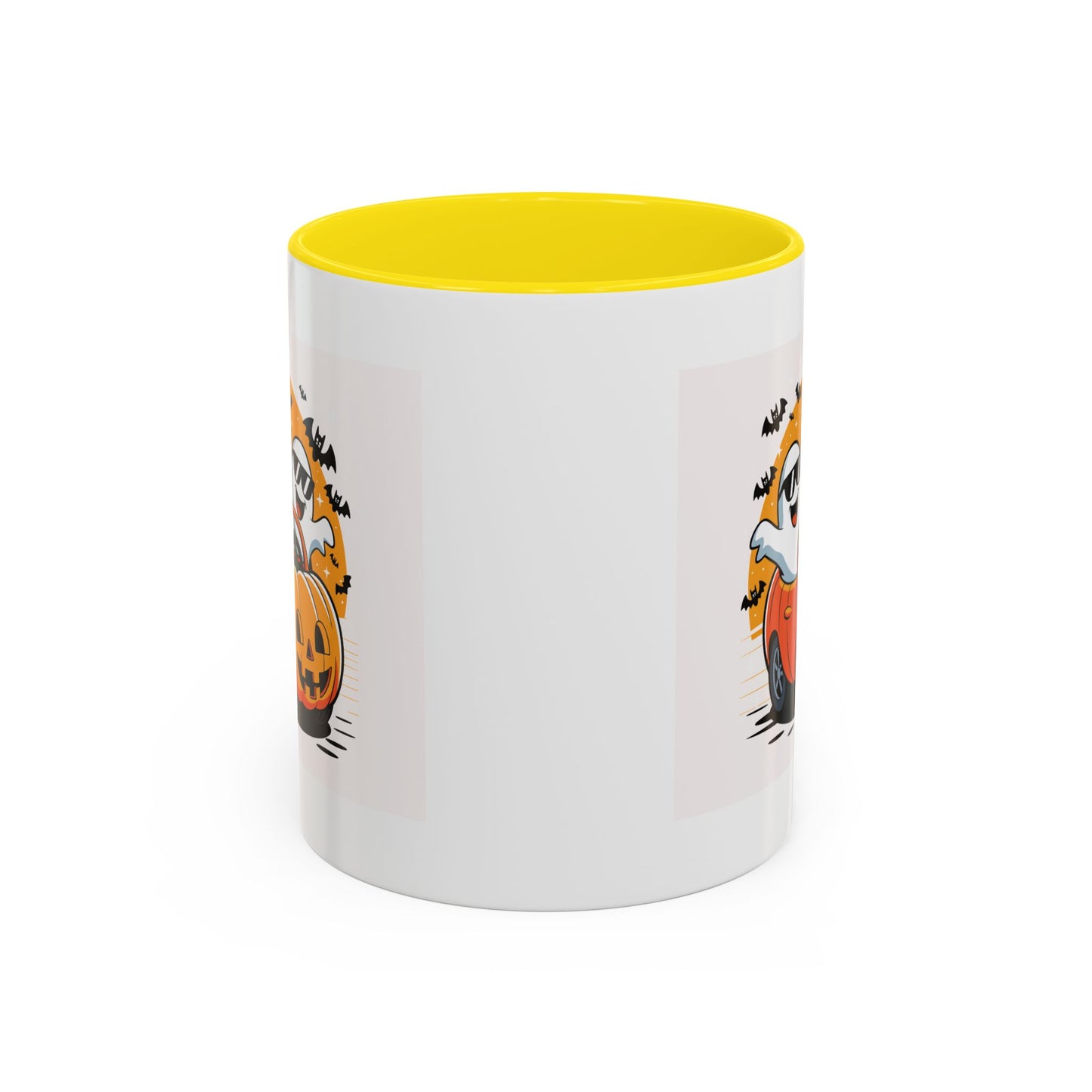 Halloween Ghost Car Coffee Mug, Spooky Mug for Fall, Pumpkin Spice Coffee Cup, Halloween Theme Drinkware, Funny Ghost Mug