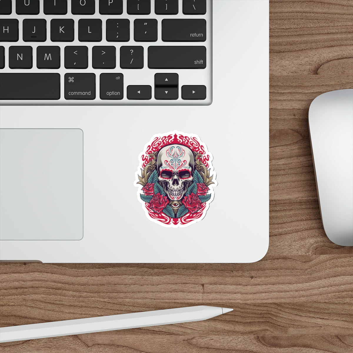 Vibrant Skull Die-Cut Stickers | Gothic Decor, Art Gifts, Laptop Stickers, Festivals, Unique Accessories