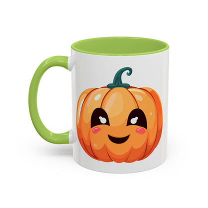 Cute Pumpkin Accent Coffee Mug for Fall, Halloween Decor, Gift for Coffee Lovers, Autumn Kitchenware, Seasonal Drinkware