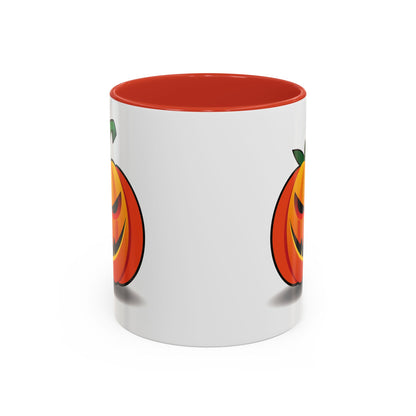 Halloween Pumpkin Accent Mug | Spooky Coffee Cup | Fall Decor | Pumpkin Art | Gift for Halloween Lovers, 11oz, 15oz