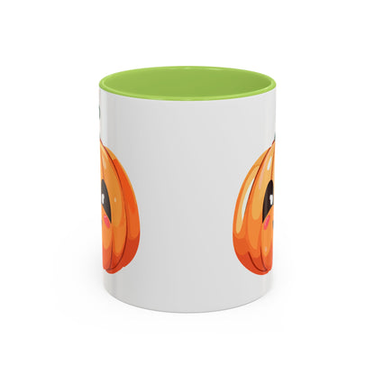 Cute Pumpkin Accent Coffee Mug for Fall, Halloween Decor, Gift for Coffee Lovers, Autumn Kitchenware, Seasonal Drinkware