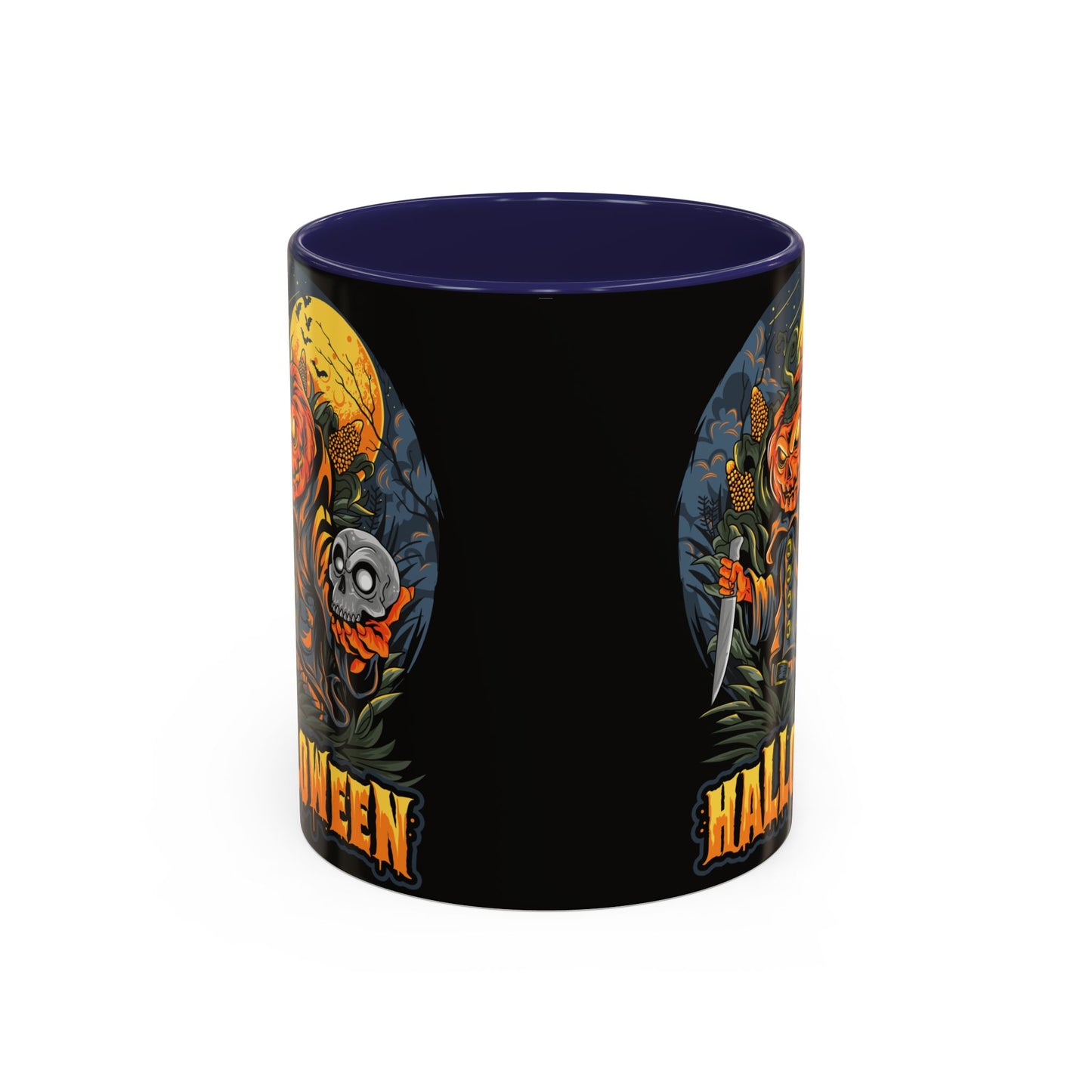 Halloween Pumpkin Coffee Mug, Spooky Mug, Fall Decor, Gift for Halloween Lovers, Black Mug, 11oz or 15oz